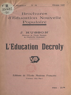 cover image of L'éducation Decroly
